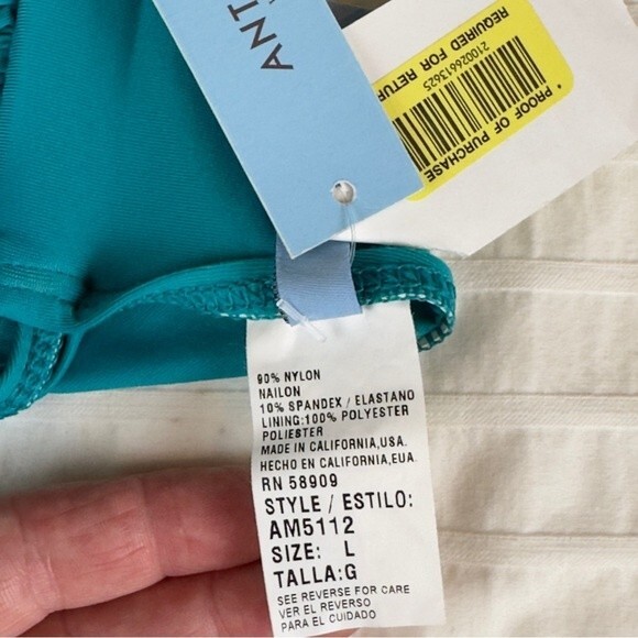 Antonio Melani Aqua Bikini - Top Large/Bottoms Medium - NWT - Picture 4 of 11